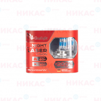 Clearlight - H4 - 12V-60/55W Night Laser Vision +200% Light